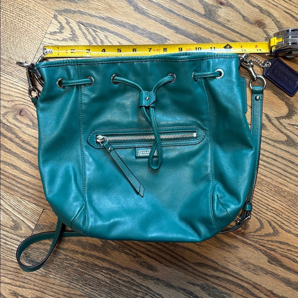 Coach Daisy Teal Leather Shoulder Bag - Picture 9 of 15